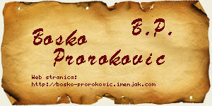 Boško Proroković vizit kartica